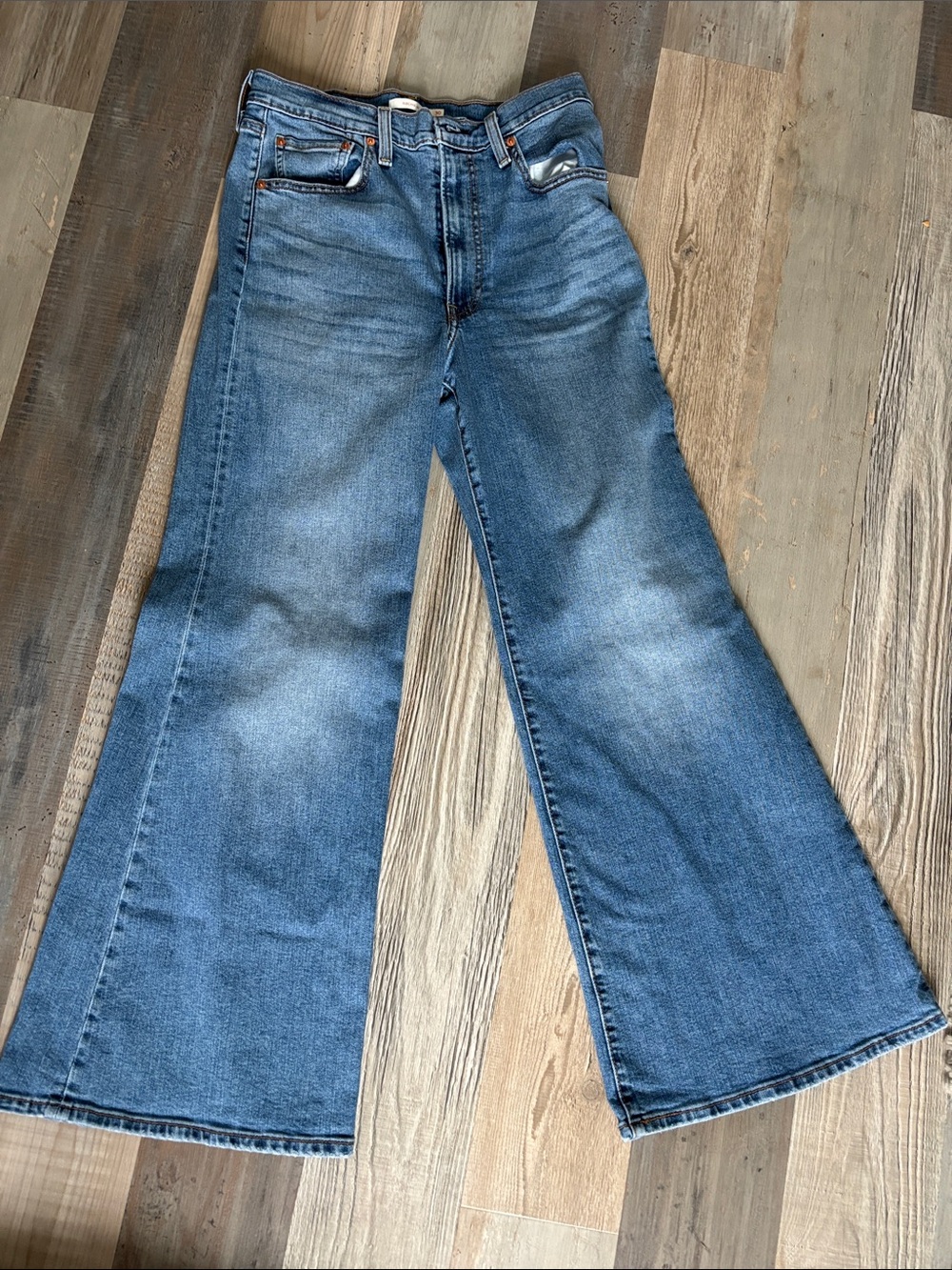Levi's Medium Blue High-Rise Flare Jeans